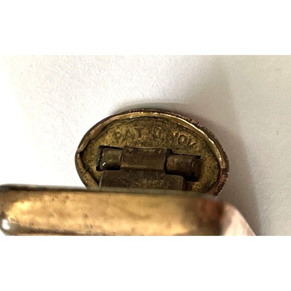 Victorian Rectangular Cuff Links or Buttons Gold Plated With Abalone Shell Front - Picture 11 of 12